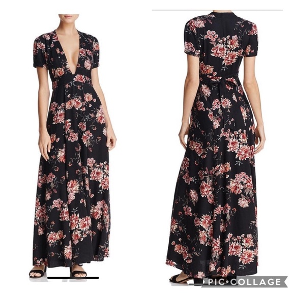 Sadie & Sage Dresses & Skirts - Sadie & Sage Black Floral Maxi Dress (NWOT)